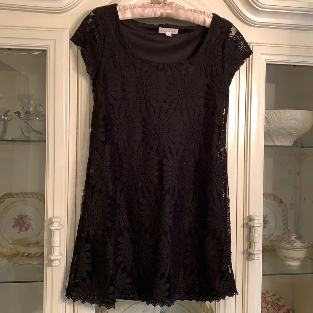 Nordstrom Socialite Black Daisy A line Dress XS